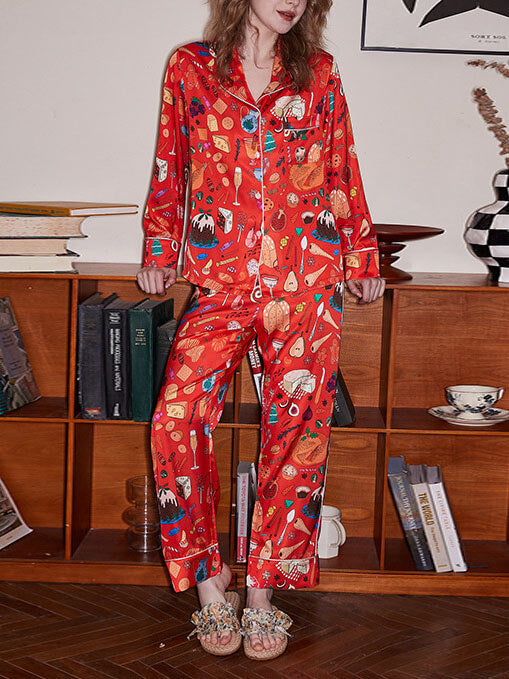 Orange Dessert Pajama Set-Massicos