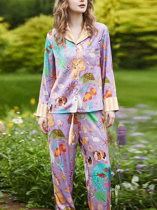 Guinea Pig and Fish Long Pajama Set-Massicos