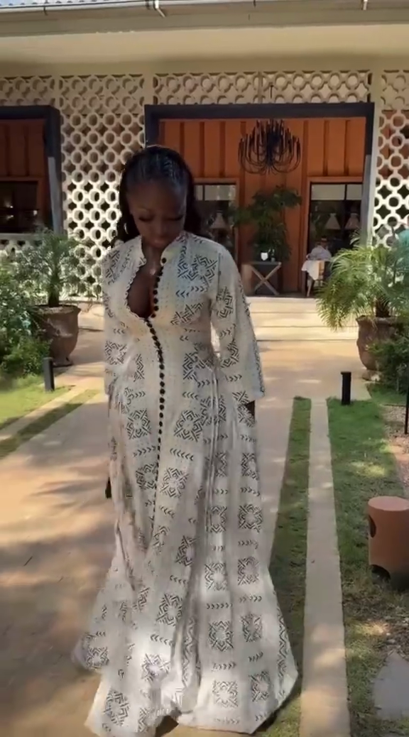 White patterned maxi dress-Massicos