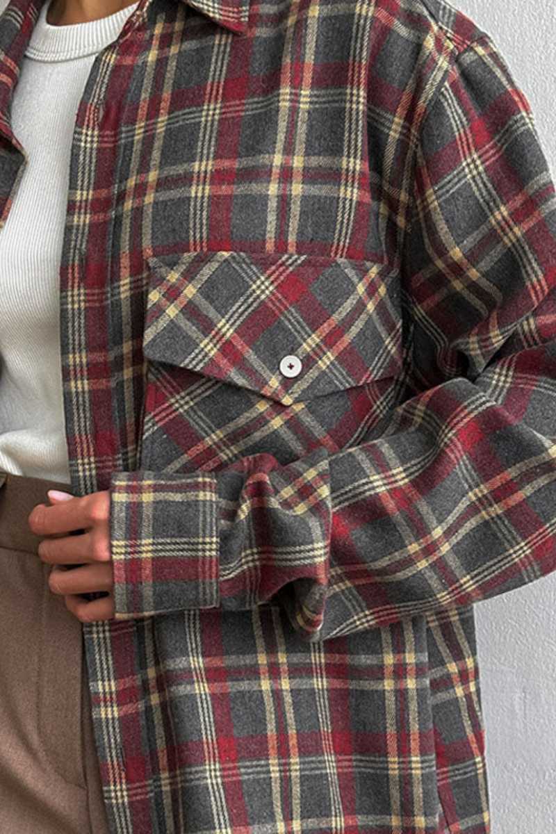 Vintage Loose Casual Plaid Shirt-ROVOLE