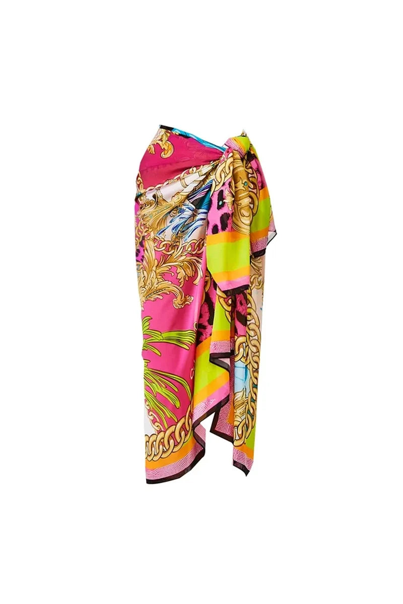 Colorblock Cartoon Print One-Piece Swimsuit-ROVOLE