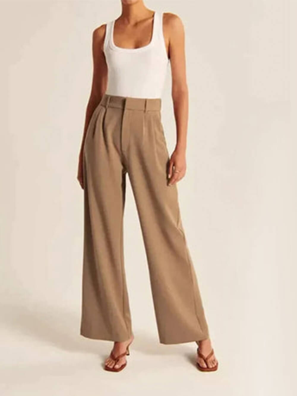 Wide Leg Tailored Pants-Massicos