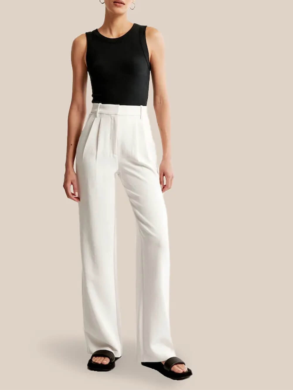 Wide Leg Tailored Pants-Massicos