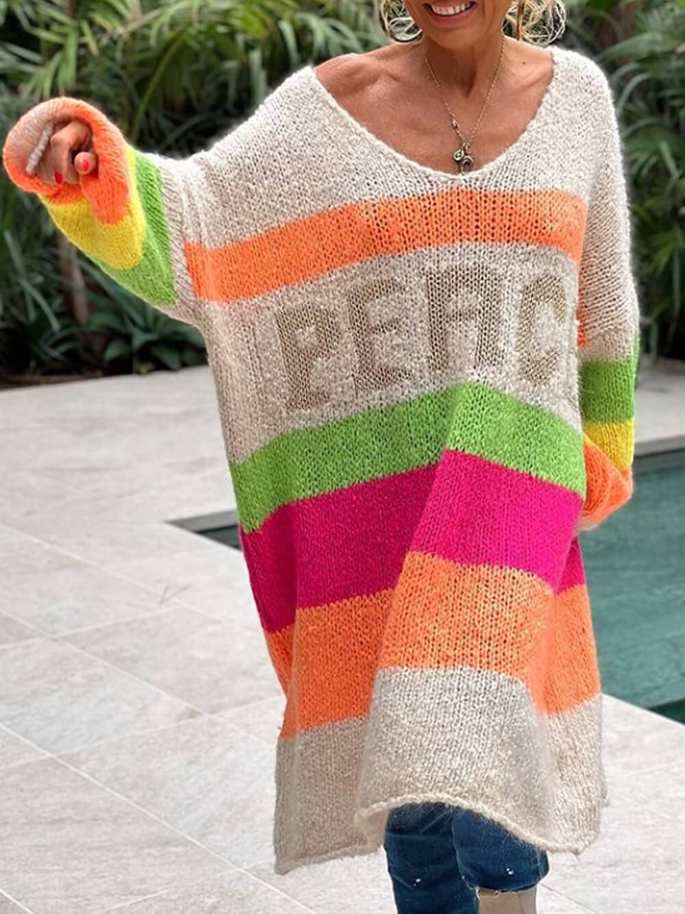 Bohemian Casual Pullover Sweater-Massicos