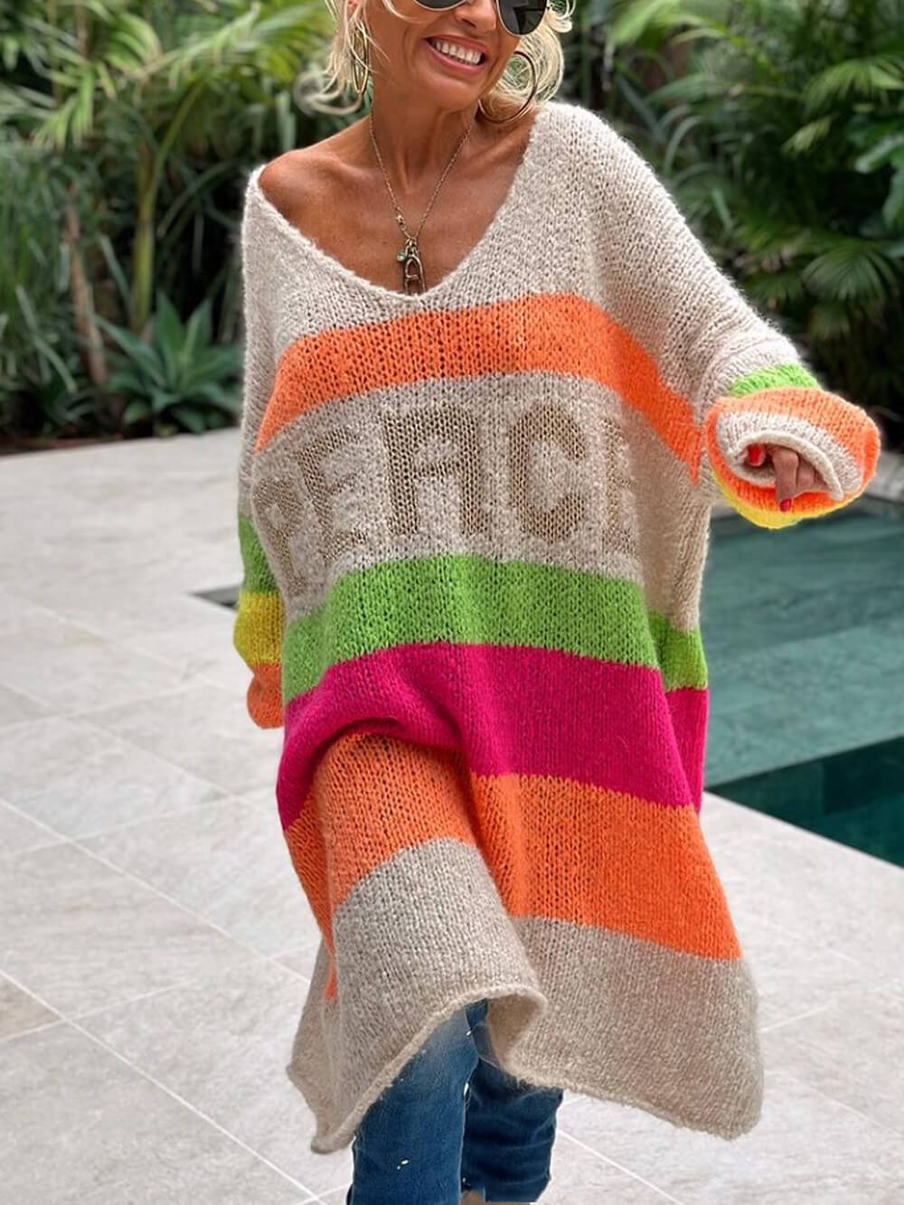 Bohemian Casual Pullover Sweater-Massicos