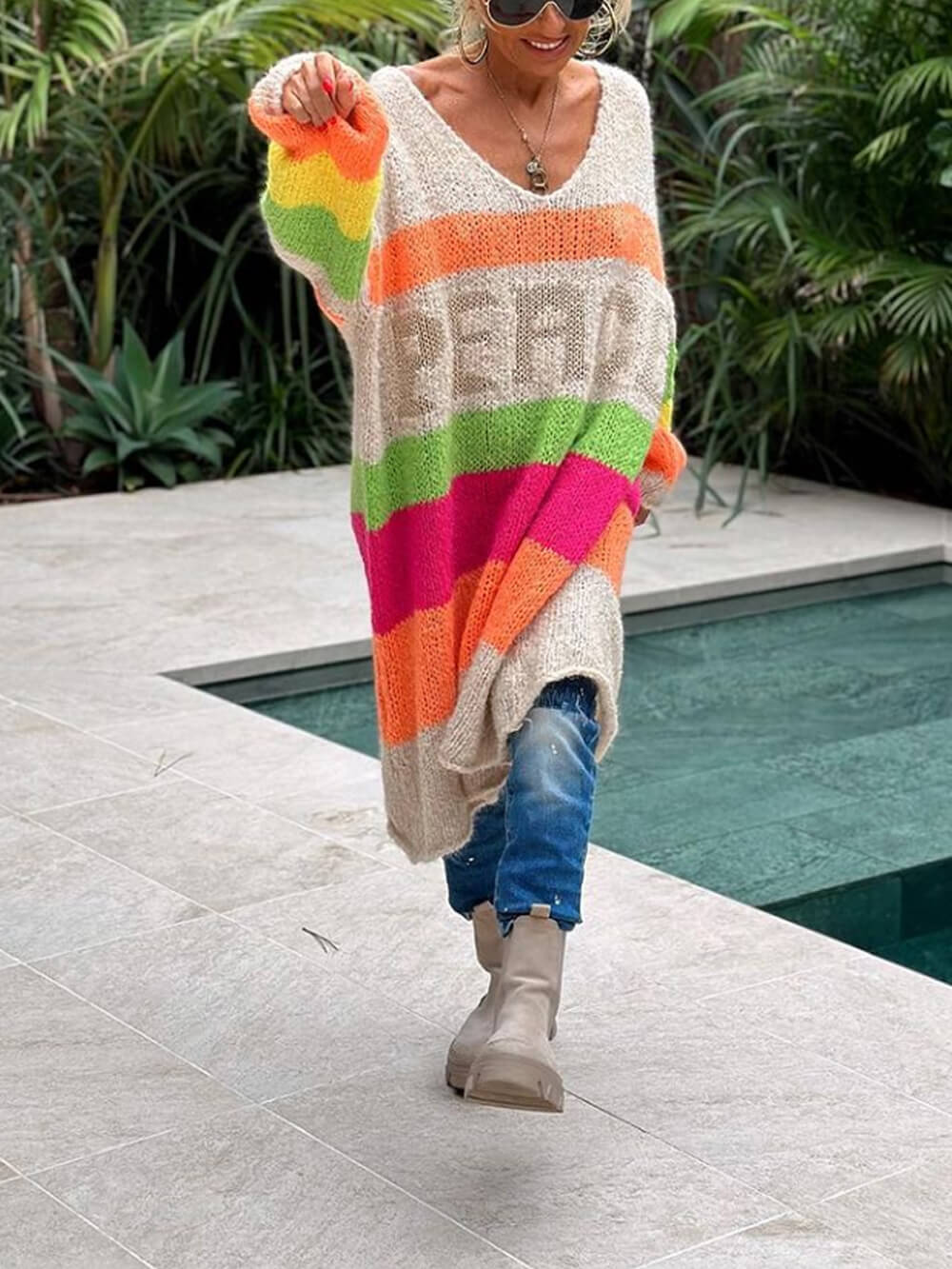 Bohemian Casual Pullover Sweater-Massicos