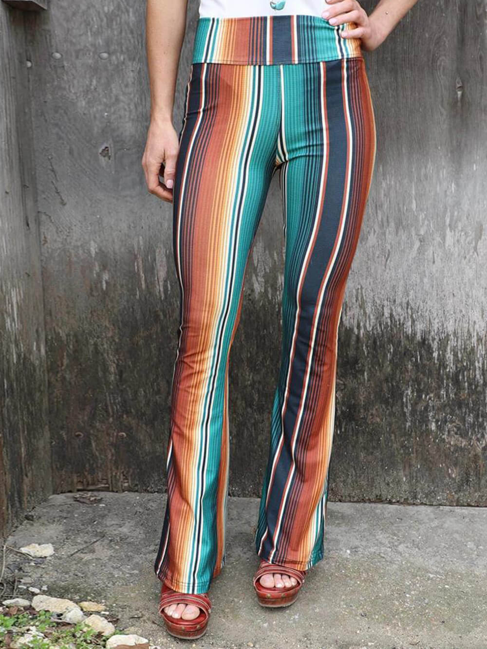 Skinny High Waist Casual Pants And Flared Pants-Massicos
