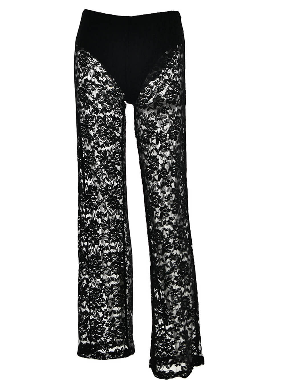 Lace High-Length Straight Pants-Massicos