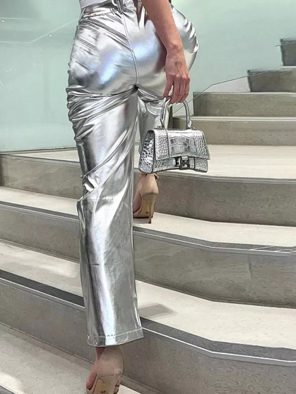 Fashionable PU leather pants-Massicos