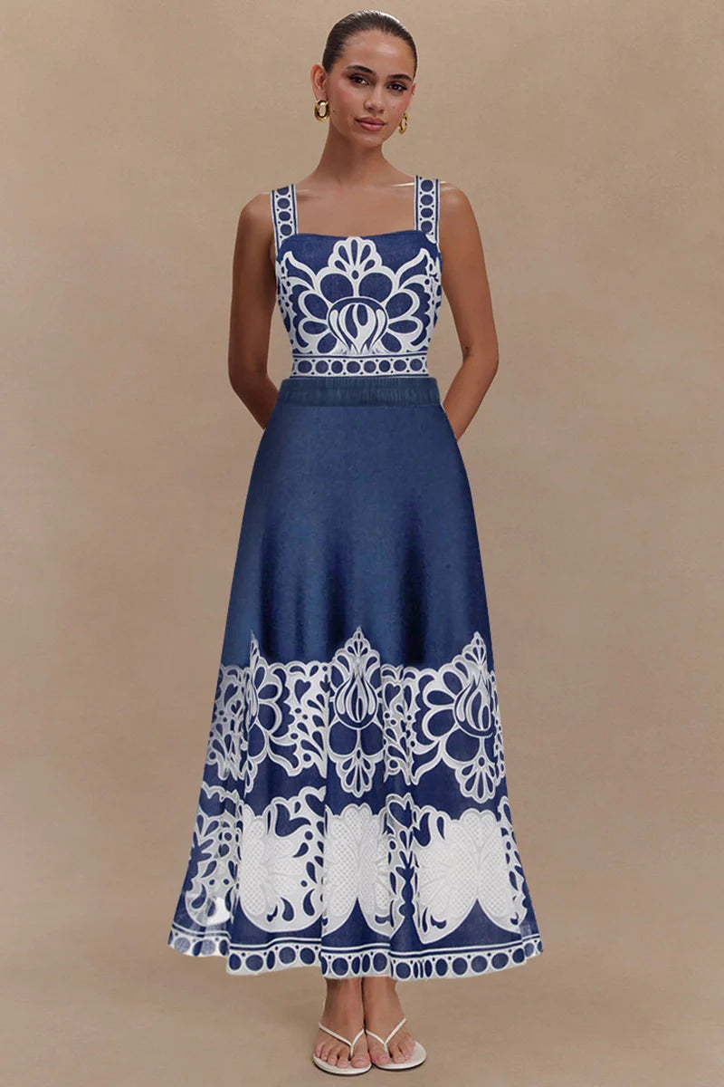 Ethnic Print Swimsuit Set-ROVOLE