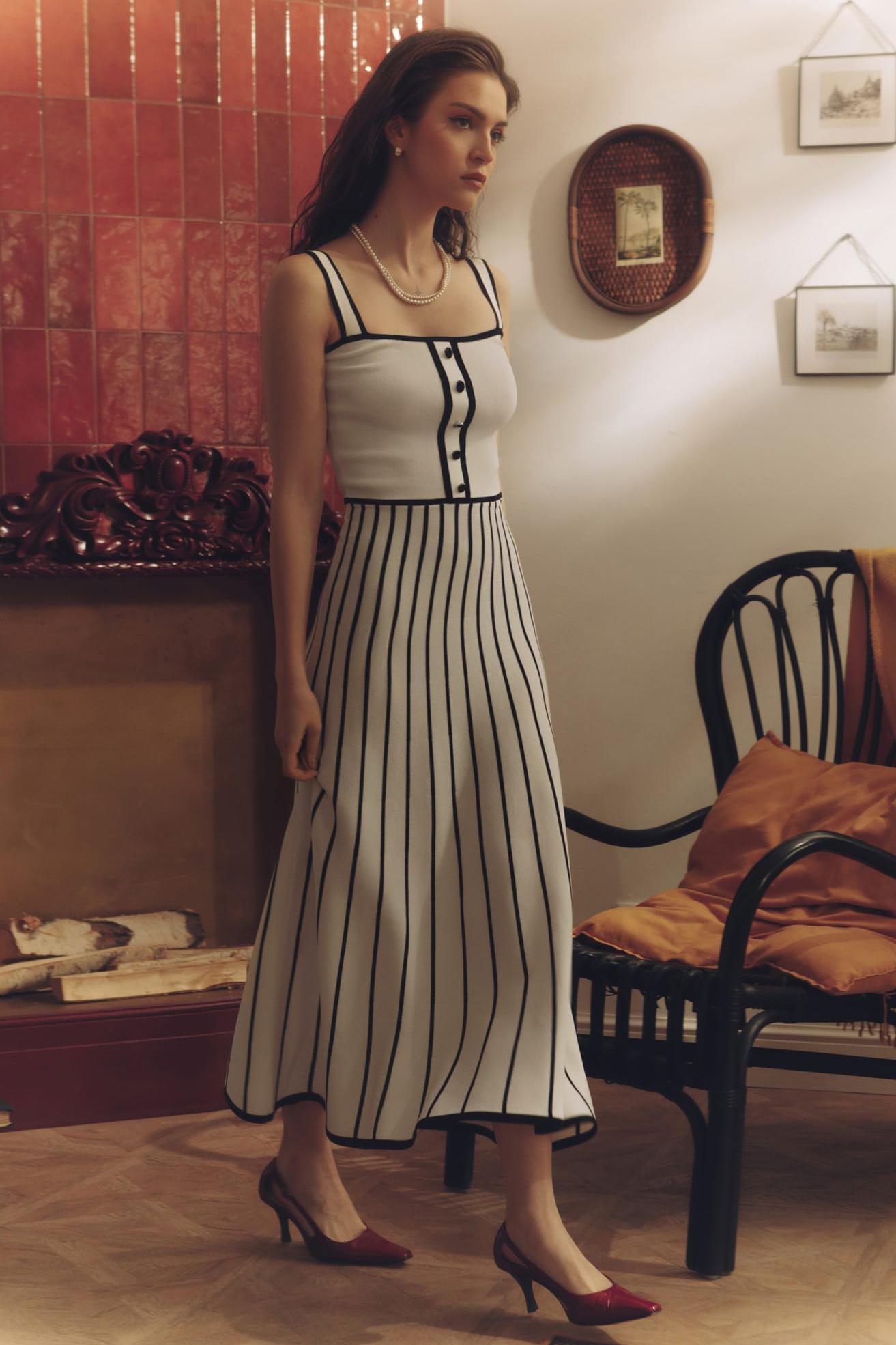 Pag Knit Cami Midi Dress-ROVOLE