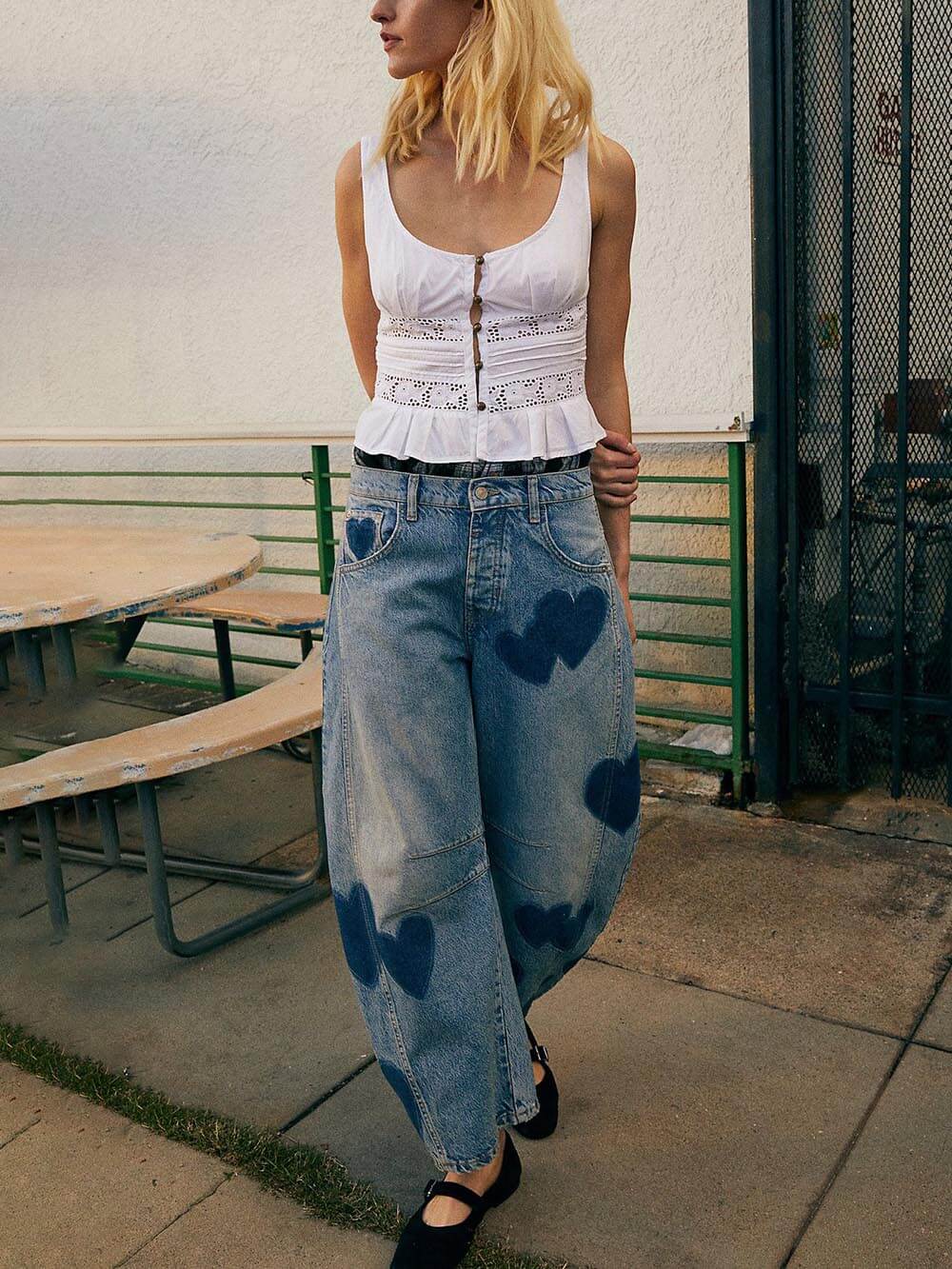 Casual Loose Mid-Rise Straight Jeans-Massicos