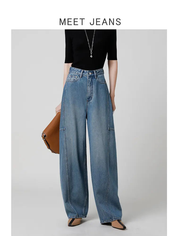 Designer High-Waist Arc Jeans-Massicos