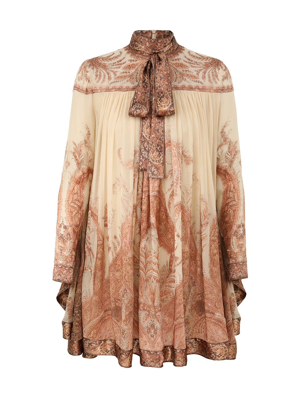 Paisley Dolman Sleeve Mini Dress-Massicos