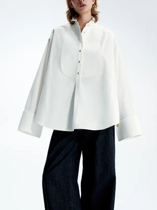 Statement Button Tuxedo Shirt & Fringed Trim Pants-Massicos