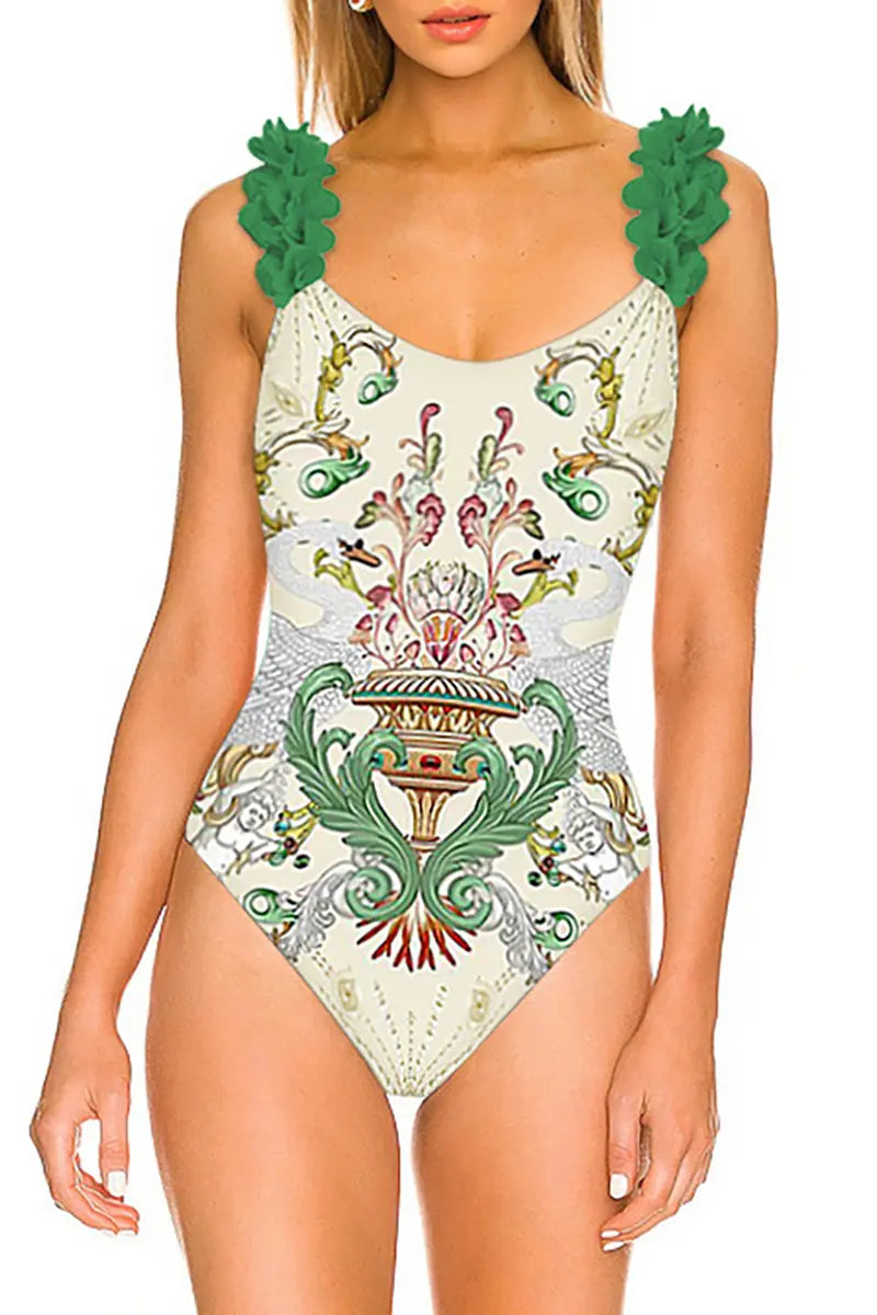 Appliqué Backless Sexy Swimsuit Set-ROVOLE