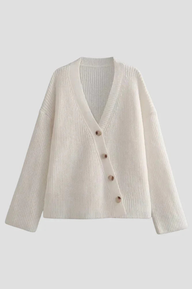 Casual Street Solid Color Buttons Pleated V Neck Outerwear-ROVOLE