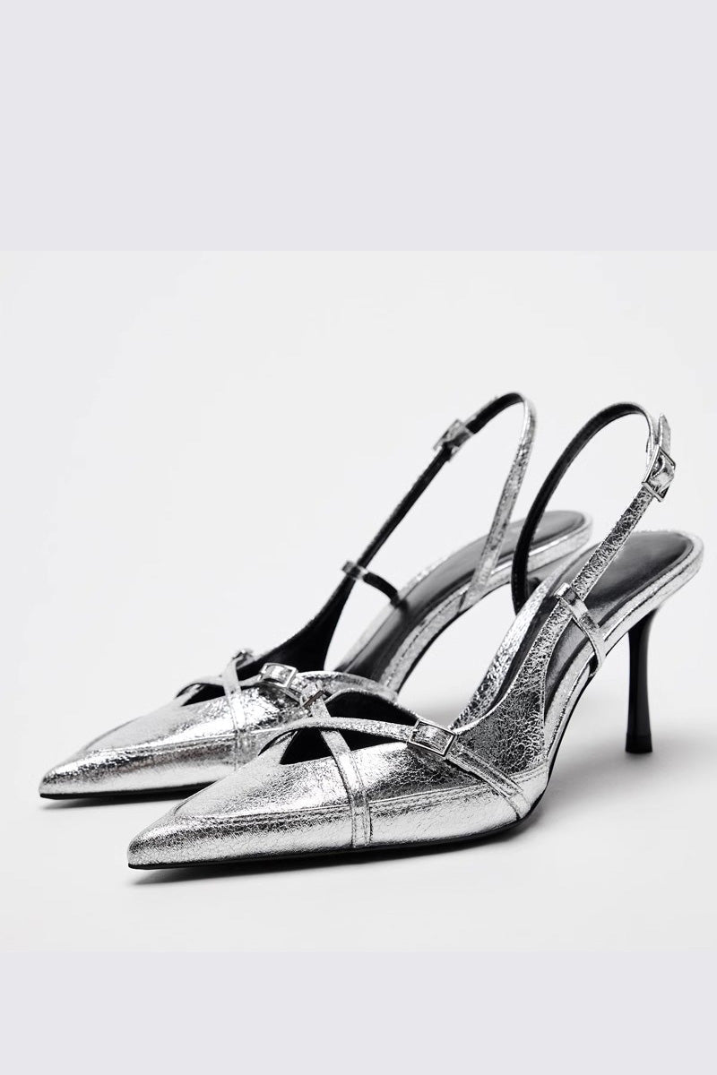 British Style Side Sling High Heels-ROVOLE