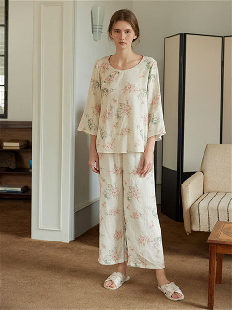 Eco-Friendly  Fiber Printed Pajama Set-Massicos
