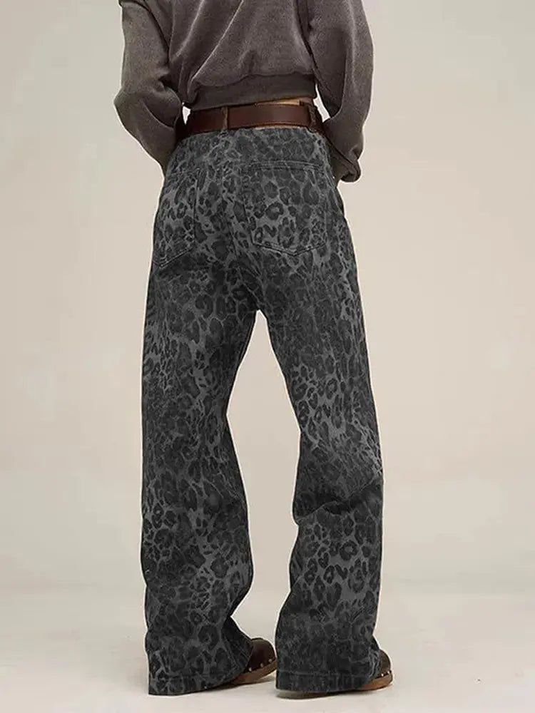 Vintage Leopard Print Jeans-Massicos