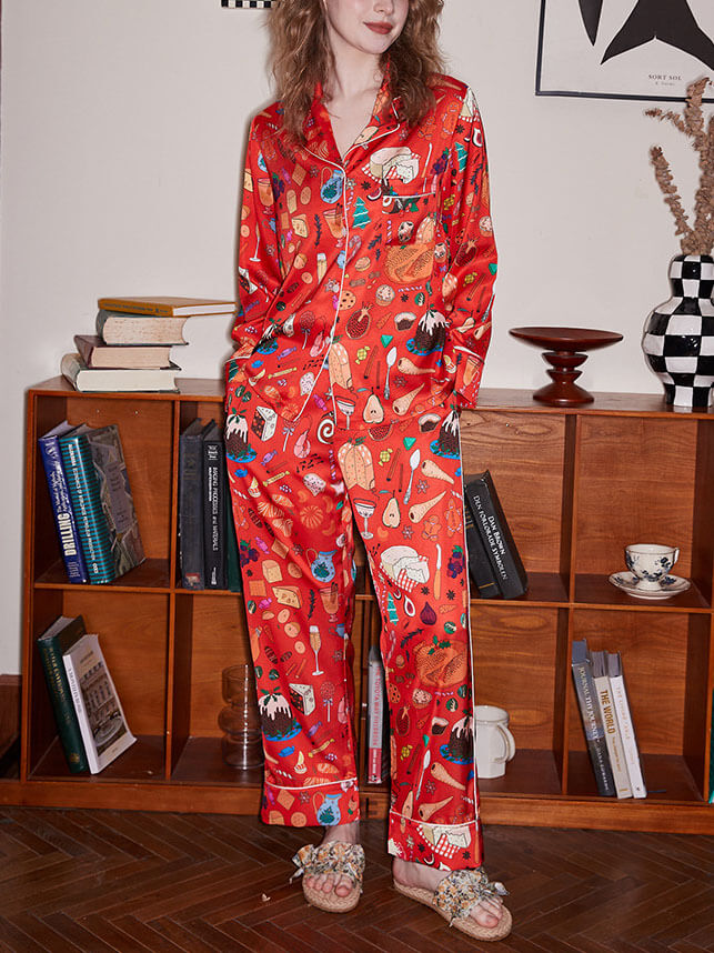 Orange Dessert Pajama Set-Massicos