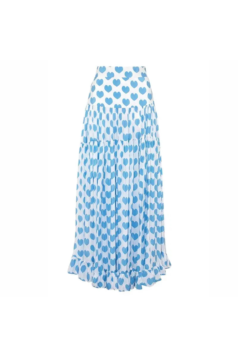 Heart Print Skirted Bikini Vacation Set-ROVOLE