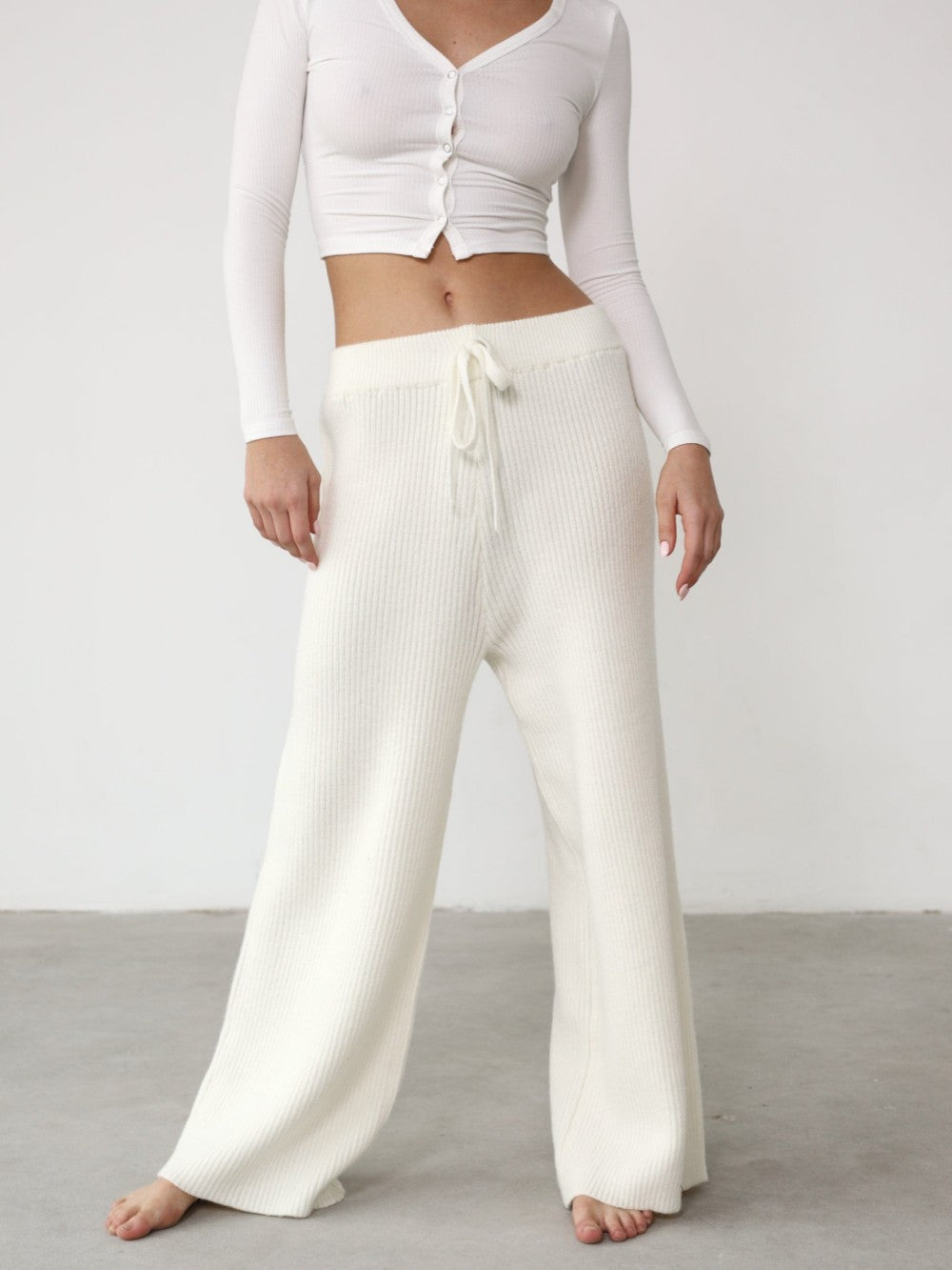 Organic Thermal Knit Wide Leg Pant-Massicos