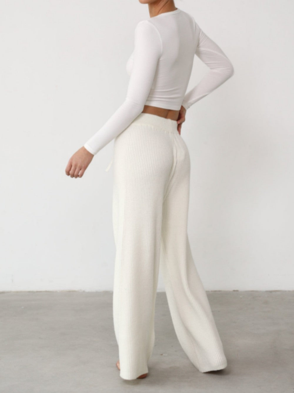 Organic Thermal Knit Wide Leg Pant-Massicos