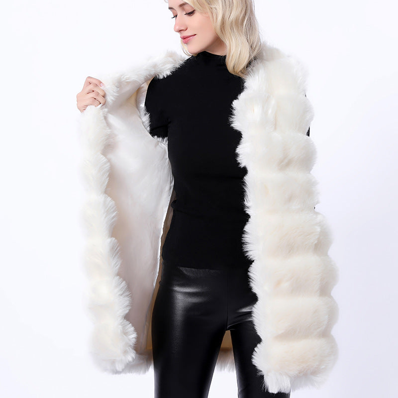 Faux fur vest coats-Massicos