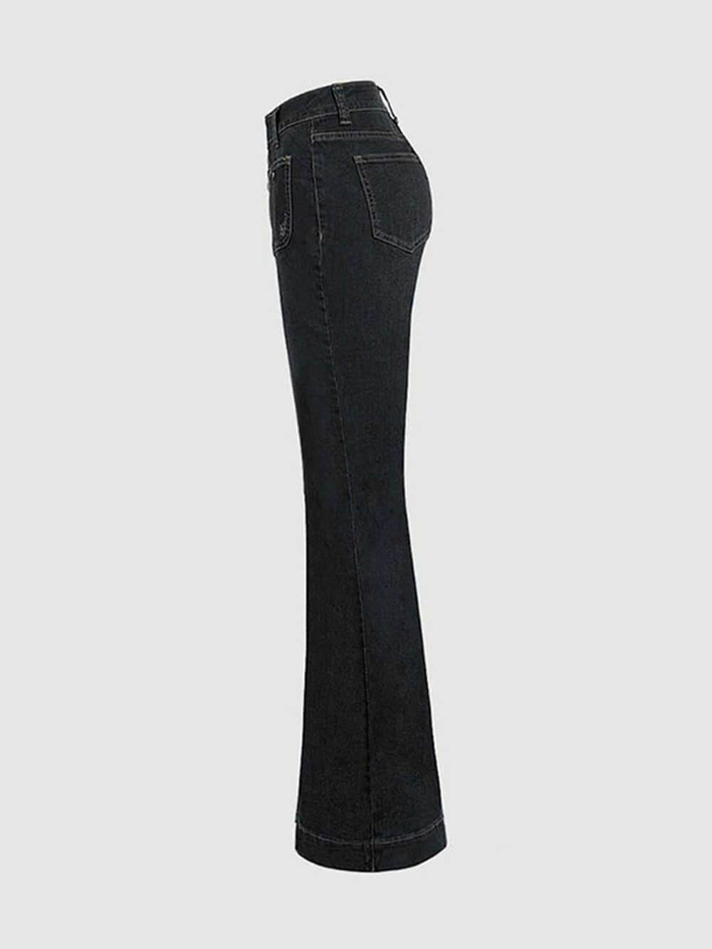 Stylish High-Waisted Patchwork Flared Jeans-Massicos