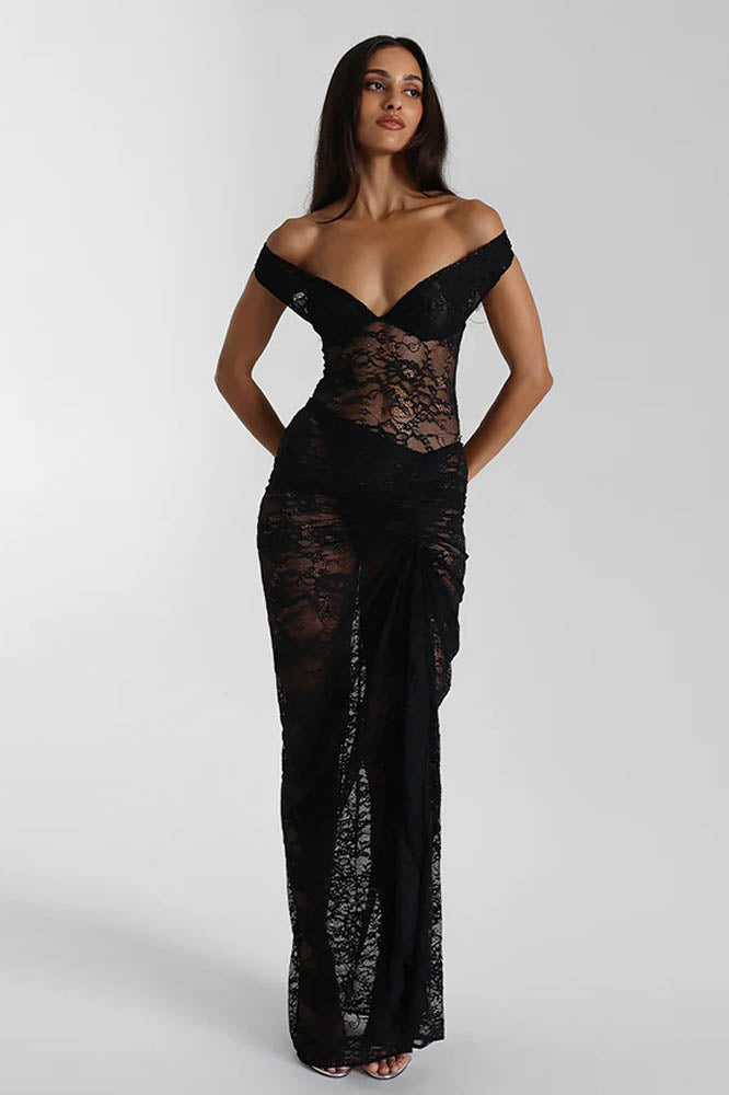 Lace Whisper – Backless Skirt Ensemble-ROVOLE