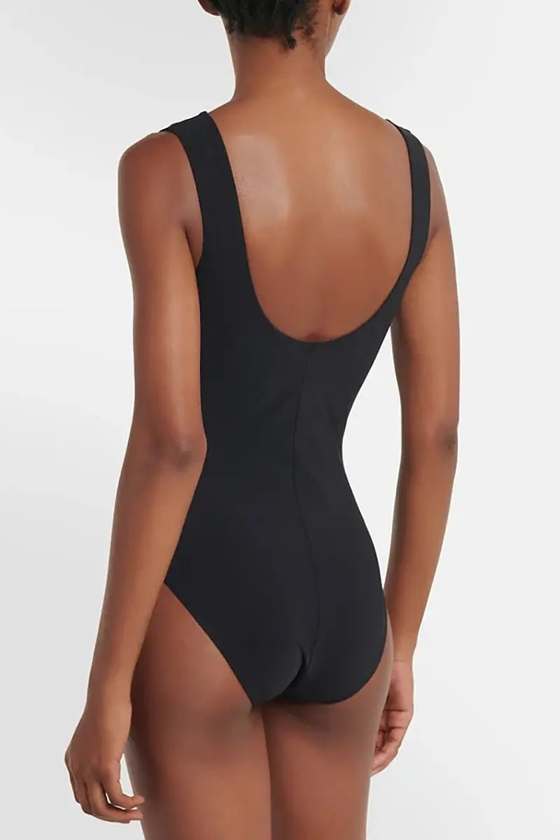 Colorblock One Piece Swimsuit Set-ROVOLE