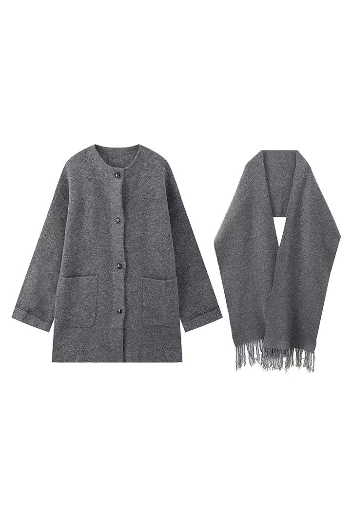 Scarf And Coat Set-ROVOLE