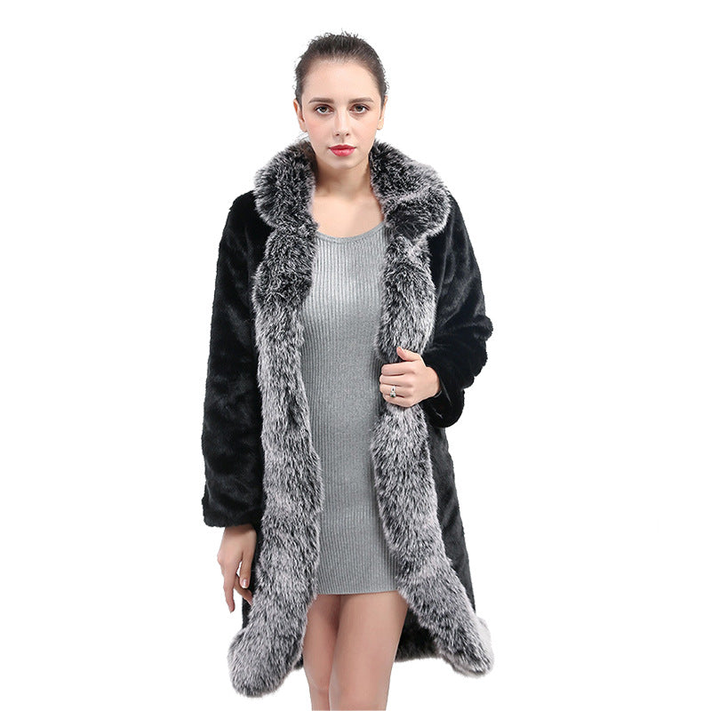 Black patchwork faux fur coats-Massicos