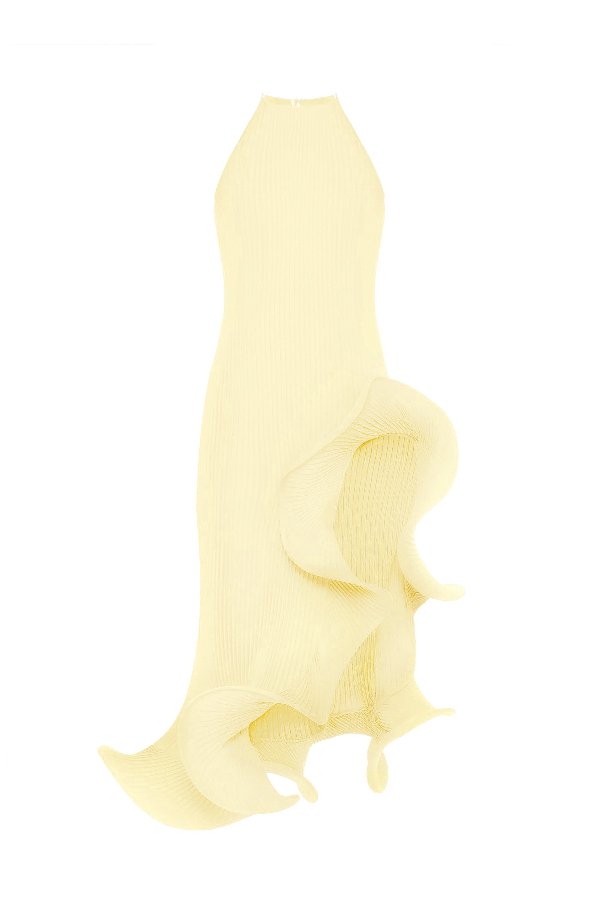 Hand-pleated wave dress-Massicos