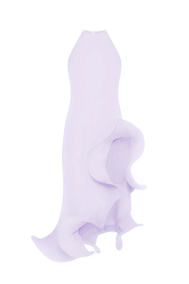 Hand-pleated wave dress-Massicos