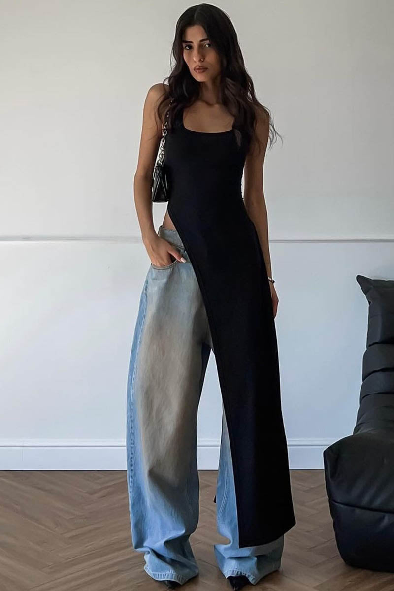 Urban Muse Slit Bodycon Dress-ROVOLE