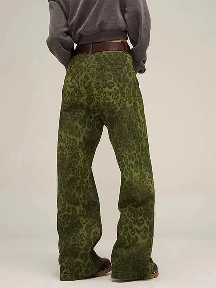 Vintage Leopard Print Jeans-Massicos