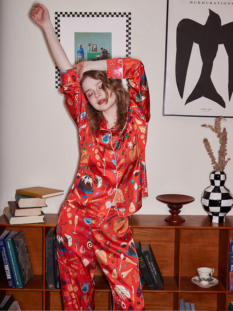 Orange Dessert Pajama Set-Massicos