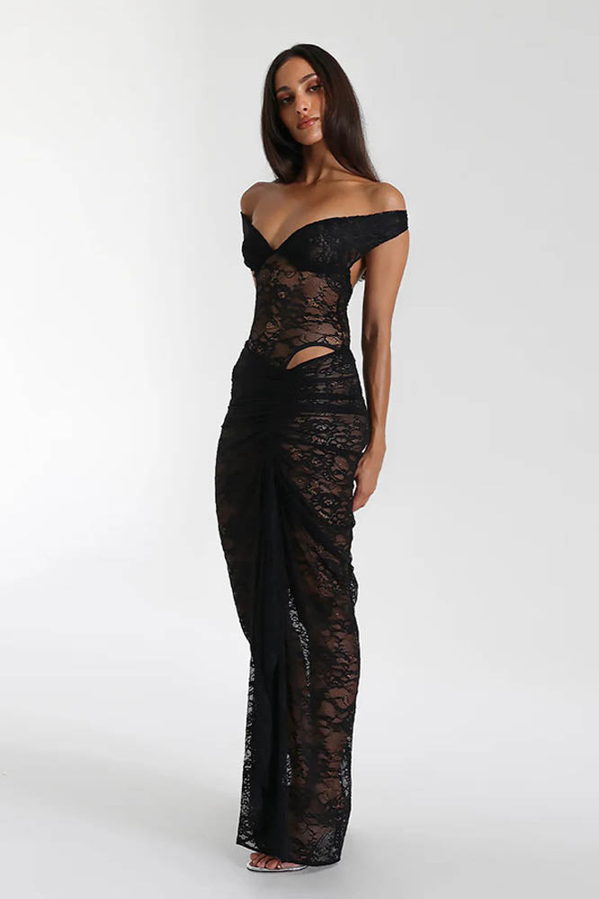 Lace Whisper – Backless Skirt Ensemble-ROVOLE