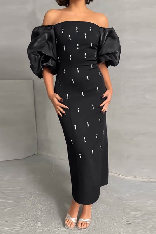 Echoes of the Past – Polka Dot Bodycon Dress-ROVOLE