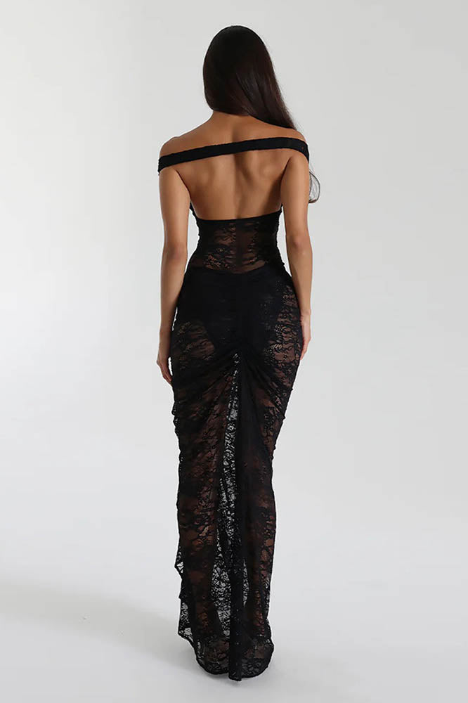 Lace Whisper – Backless Skirt Ensemble-ROVOLE