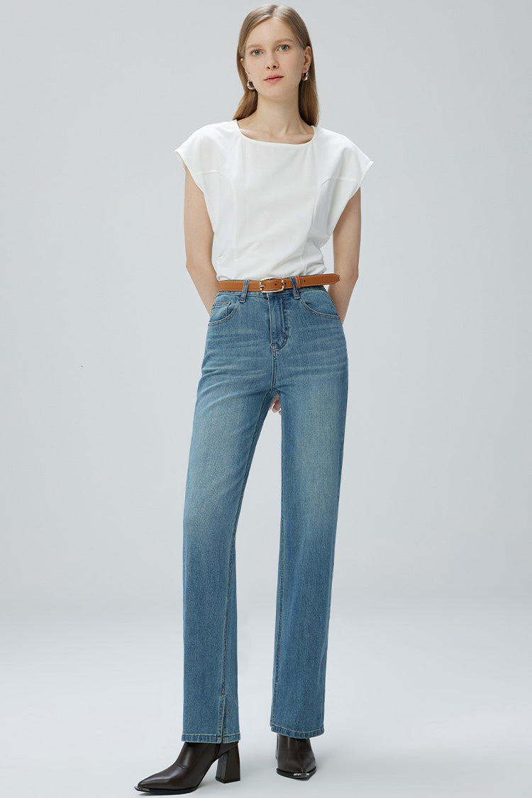 French Fry Wide-leg Slim Jeans-ROVOLE