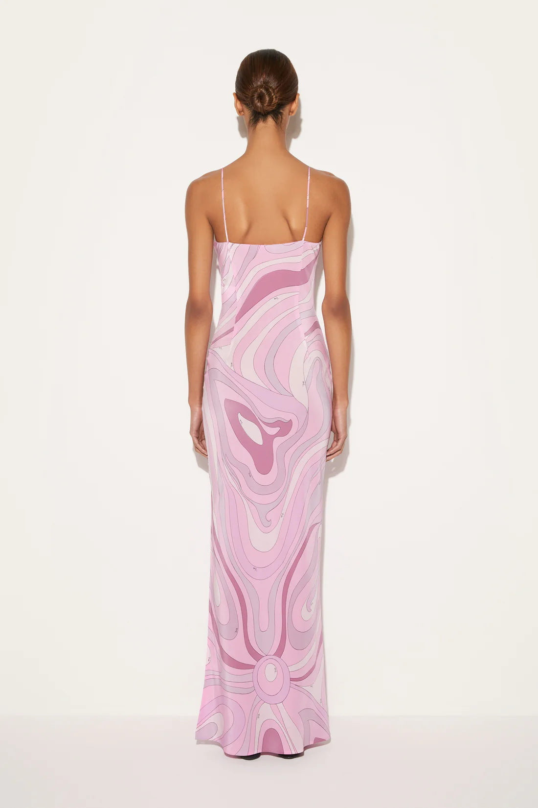 Marmo Printed Satin Maxi Dress-ROVOLE