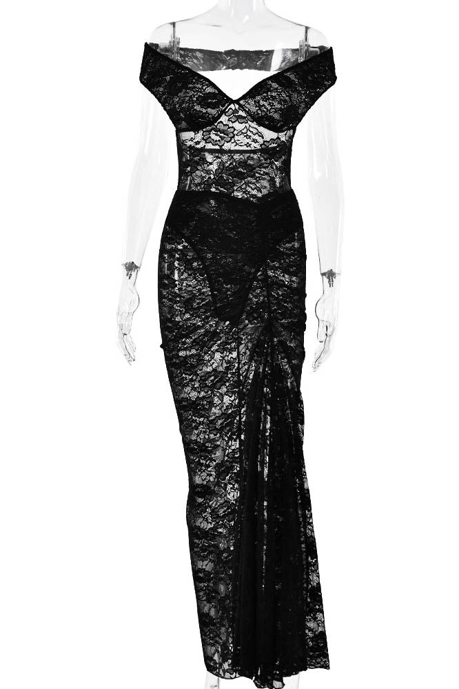 Lace Whisper – Backless Skirt Ensemble-ROVOLE