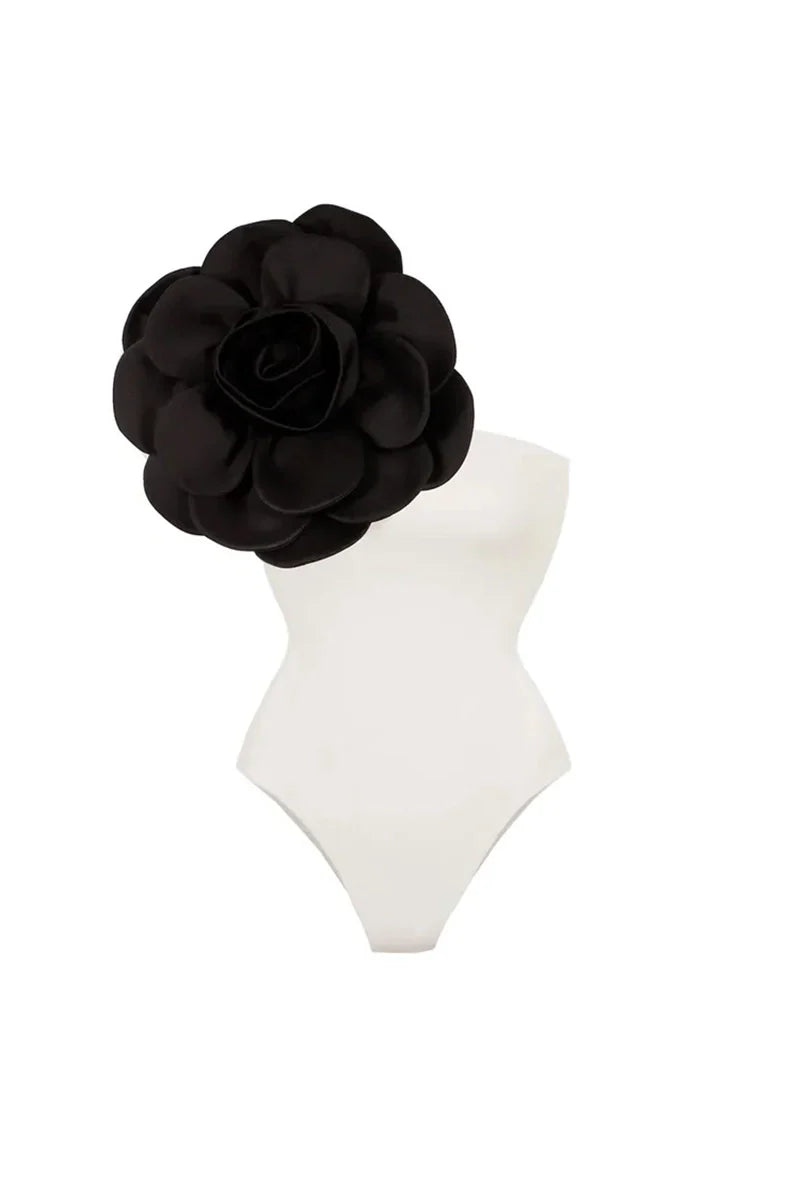 3D Floral Solid Color Swimsuit-ROVOLE