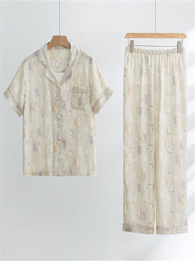 Bamboo Cotton Gauze Sleepwear Set-Massicos