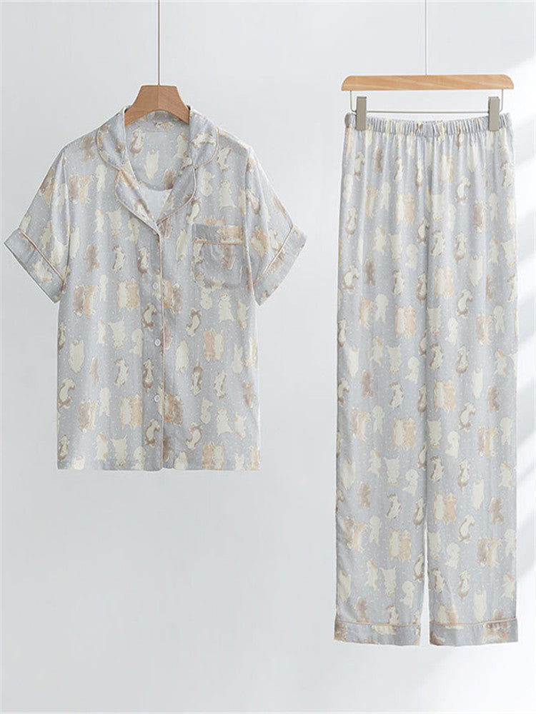 Bamboo Cotton Gauze Sleepwear Set-Massicos