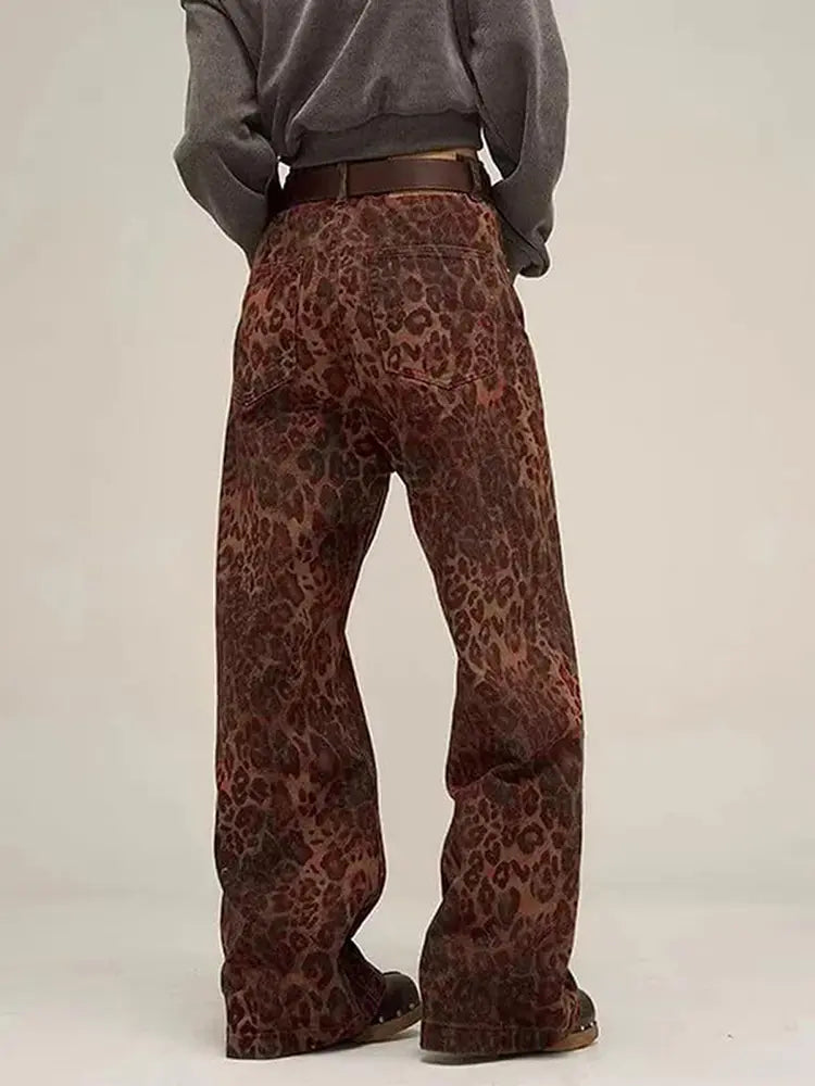 Vintage Leopard Print Jeans-Massicos