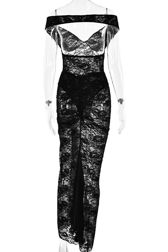 Lace Whisper – Backless Skirt Ensemble-ROVOLE